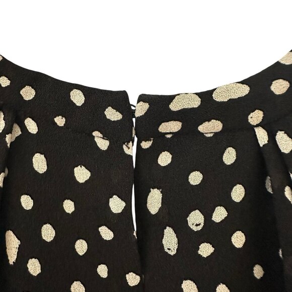 A.L.C. Women’s Sz 2 Sleeveless Black White Polka Dot Shift Lined Dress 100% Silk - Picture 10 of 13